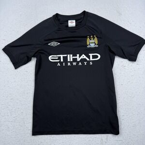 Manchester City Jersey Mens Small Black EPL Soccer Training Etihad Umbro